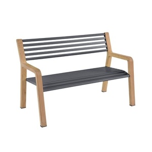 Fermob, Bank mit Rückenlehne Somerset metall holz schwarz / L 122 cm - Fermob schwarz en metall, Bank mit Rückenlehne Somerset metall holz schwarz / L 122 cm - Fermob schwarz en holz
