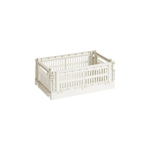 Hay, Hay - Korb COLOUR CRATE - off-white - Recycling-Polyester - 17/26.5/10.5 cm, Korb Colour Crate plastikmaterial weiß Small / 17 x 26,5 cm - Recycelt - Hay weiß en plastikmaterial