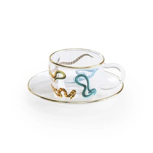Seletti, Toiletpaper - Snakes Kaffeetasse - Seletti bunt en glas, Kaffeetasse Toiletpaper - Snakes glas bunt - Seletti bunt en glas