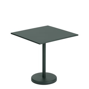 Muuto, Linear Café quadratischer Tisch / 70 x 70 cm - Stahl - Muuto grün en metall, quadratischer Tisch Linear Café metall grün / 70 x 70 cm - Stahl - Muuto grün en metall