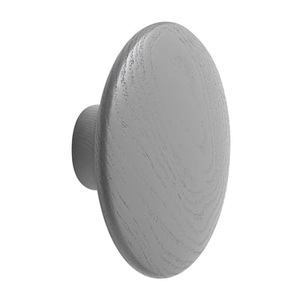 Muuto, Muuto The Dots Garderobenhaken M dunkelgrau, Wandhaken The Dots Wood holz grau / Medium - Ø 13 cm - Muuto grau en holz
