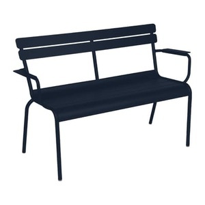 Fermob, Luxembourg Bank mit Rückenlehne / 2-Sitzer - L 131 cm - Fermob blau en metall, Bank mit Rückenlehne Luxembourg metall blau / 2-Sitzer - L 131 cm - Fermob blau en metall
