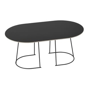 Muuto, Airy Couchtisch / mittelgroß - 88 x 51,5 cm - Muuto schwarz en metall/holz, Couchtisch Airy Medium metall holz schwarz / mittelgroß - 88 x 51,5 cm - Muuto schwarz en holz