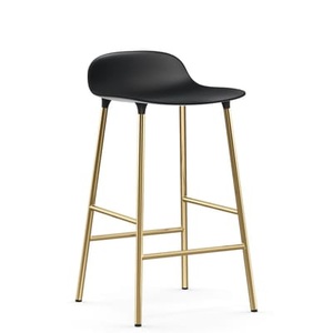 Normann Copenhagen, Normann Copenhagen Form Barhocker, Barhocker Form metall plastikmaterial schwarz gold / H 65 cm - Stuhlbeine Messing - Normann Copenhagen gold en plastikmaterial