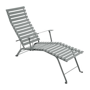 Fermob, Bistro Chaise longue pliable inclinable - Fermob en, Klappbare, schrägstellbare Loungeliege Bistro metall grau - Fermob en