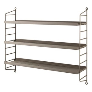 String Furniture, String® Pocket Metal Regal / Lochstahl - L 60 x H 50 cm - String Furniture braun/beige en metall, Regal String® Pocket Metal metall beige / Lochstahl - L 60 x H 50 cm - String Furniture beige en metall