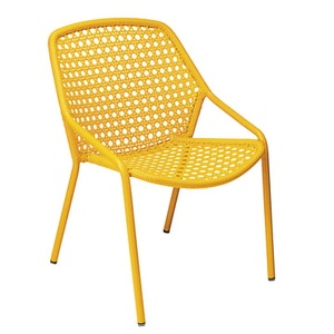 Fermob, Croisette Stapelbarer Sessel / mit Kunststoff-Geflecht - Fermob gelb en plastikmaterial, Stapelbarer Sessel Croisette plastikmaterial gelb / mit Kunststoff-Geflecht - Fermob gelb en plastikmaterial