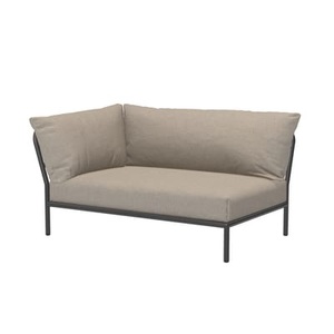 Houe, Level 2 Sofa / Extra weiche Rückenlehne - Eckmodul links - L 139 x T 92,5 cm - Houe beige en textil, Modulares Gartensofa Level 2 textil beige / Extra weiche Rückenlehne - Eckmodul links - L 139 x T 92,5 cm - Houe beige en textil