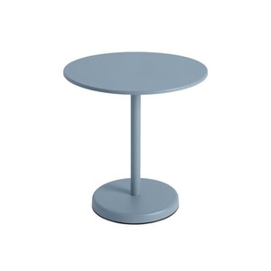 Muuto, Linear Café Runder Tisch / Ø 70 cm - Stahl - Muuto blau en metall, Runder Tisch Linear Café metall blau / Ø 70 cm - Stahl - Muuto blau en metall