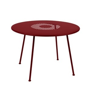 Fermob, Runder Tisch Lorette metall rot / Ø 110 cm - perforiertes Metall - Fermob rot en metall, Runder Tisch Lorette metall rot / Ø 110 cm - perforiertes Metall - Fermob rot en metall