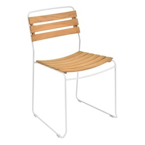 Fermob, Surprising Stapelbarer Stuhl / Holz & Metall - Fermob weiß/holz natur en metall/holz, Stapelbarer Stuhl Surprising weiß holz natur / Holz & Metall - Fermob holz natur en holz