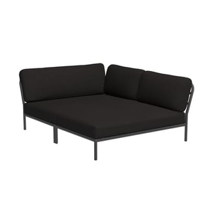 Houe, Level Cozy Sofa / Tiefe Sitzfläche - Eckmodul rechts L 173,5 x T 139 cm - Houe schwarz en textil, Modulares Gartensofa Level Cozy textil schwarz / Tiefe Sitzfläche - Eckmodul rechts L 173,5 x T 139 cm - Houe schwarz en textil