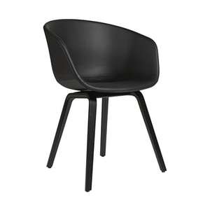 Hay, About a chair AAC23 Gepolsterter Sessel / Leder - 4-beinig - Hay schwarz en leder/holz, Gepolsterter Sessel About a chair AAC23 leder holz schwarz / Leder - 4-beinig - Hay schwarz en holz