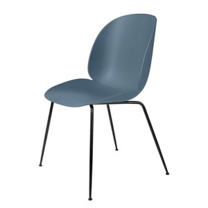 GUBI, Stuhl Beetle metall plastikmaterial blau grau / Gamfratesi - Stuhlbeine schwarz - Gubi blau en metall, Stuhl Beetle plastikmaterial blau grau / Gamfratesi - Stuhlbeine schwarz - Gubi grau en plastikmaterial