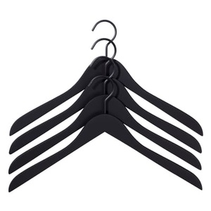 Hay, HAY Soft Coat Kleiderbügel 4er-Set schwarz schmal, Kleiderbügel Soft Coat holz schwarz / schmal - 4er-Set - Hay schwarz en holz