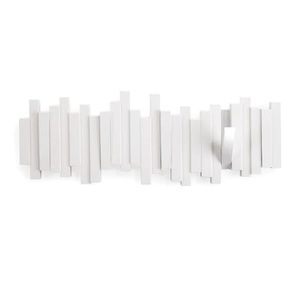 Umbra, Sticks Wandgarderobe / 5 ausklappbare Garderobenhaken - L 48 cm - Umbra weiß en plastikmaterial, Wandgarderobe Sticks plastikmaterial weiß / 5 ausklappbare Garderobenhaken - L 48 cm - Umbra weiß en plastikmaterial