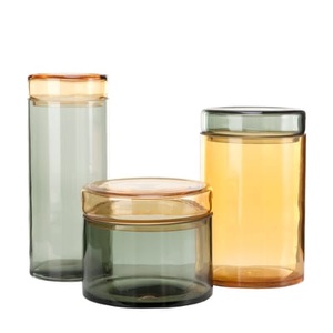 Pols Potten, Gefäss / 3er Set - Mundgeblasenes Glas - Pols Potten orange/grau en glas, Gefäss Large glas orange grau / 3er Set - Mundgeblasenes Glas - Pols Potten grau en glas