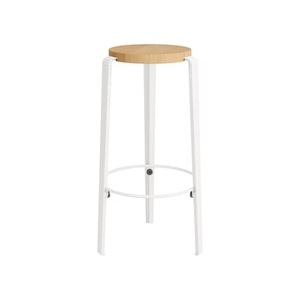 TIPTOE, Lou Stappelbarer Hocker / H 45 cm - Stahl & Eiche - TIPTOE weiß/holz natur en metall/holz, Barhocker Big Lou holz weiß / H 76 cm - Eiche - TIPTOE weiß en holz