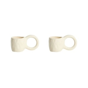 Petite Friture, Donut Small Espressotasse / Ø 6 x H 5,5 cm - 2er-Set - Petite Friture beige en keramik, Espressotasse Donut Small keramik beige / Ø 6 x H 5,5 cm - 2er-Set - Petite Friture beige en keramik
