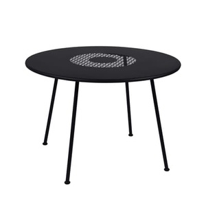 Fermob, Runder Tisch Lorette metall schwarz / Ø 110 cm - perforiertes Metall - Fermob schwarz en metall, Runder Tisch Lorette metall schwarz / Ø 110 cm - perforiertes Metall - Fermob schwarz en metall