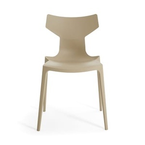 KARTELL, Re-Chair Stapelbarer Stuhl / Recyceltes Material - Kartell beige en plastikmaterial, Stapelbarer Stuhl Re-Chair plastikmaterial beige / Recyceltes Material - Kartell beige en plastikmaterial