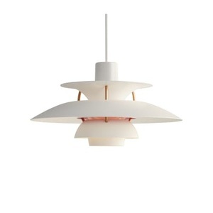 Louis Poulsen, Louis Poulsen PH 5 Mini - Hängeleuchte weiß modern, Pendelleuchte PH 5 Mini metall weiß / Ø 30 cm - Louis Poulsen weiß en metall