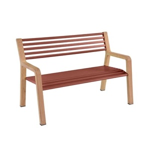 Fermob, Bank mit Rückenlehne Somerset metall holz rot / L 122 cm - Fermob rot en metall, Bank mit Rückenlehne Somerset metall holz rot / L 122 cm - Fermob rot en holz