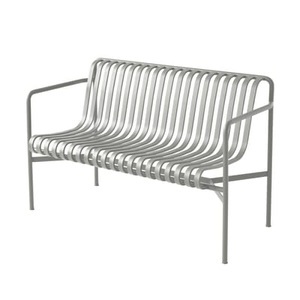 Hay, Palissade Bank mit Rückenlehne / L 128 cm - R & E Bouroullec - Hay grau en metall, Bank mit Rückenlehne Palissade metall grau / L 128 cm - R & E Bouroullec - Hay grau en metall