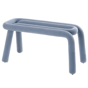 Moustache, Gepolsterte Bank Bold textil blau / Stoff ? L 100 cm - Moustache blau en textil, Gepolsterte Bank Bold textil blau / Stoff ? L 100 cm - Moustache blau en textil