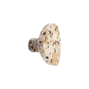 & klevering, Terrazzo Wandhaken / 6 x 5 cm - & klevering weiß/beige en stein, Wandhaken Terrazzo stein weiß beige / 6 x 5 cm - & klevering beige en stein