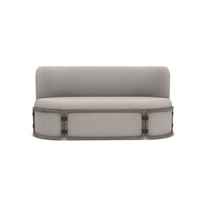 Ethimo, Rotin Sofa 2 Sitzer / L 164 cm - Teakholz abgebeizt & Stoff - Ethimo weiß/holz natur en textil/holz, Gartensofa 2-Sitzer Rotin textil weiß holz natur / L 164 cm - Teakholz abgebeizt & Stoff - Ethimo holz natur en holz