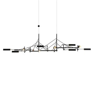 Moooi, Tinkering Large Pendelleuchte / LED - 139 x 47 cm / Metall - Moooi schwarz en metall, Pendelleuchte Tinkering Large metall schwarz / LED - 139 x 47 cm / Metall - Moooi schwarz en metall