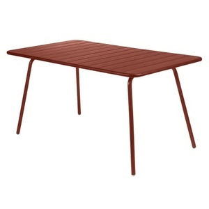 Fermob, Luxembourg rechteckiger Tisch / für 6 Personen - 143 x 80 cm - Aluminium - Fermob rot/braun en metall, rechteckiger Tisch Luxembourg metall rot braun / für 6 Personen - 143 x 80 cm - Aluminium - Fermob braun en metall