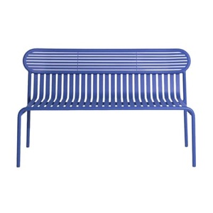Petite Friture, Week-End Bank mit Rückenlehne / Aluminium - L 121 cm - Petite Friture blau en metall, Bank mit Rückenlehne Week-End metall blau / Aluminium - L 121 cm - Petite Friture blau en metall
