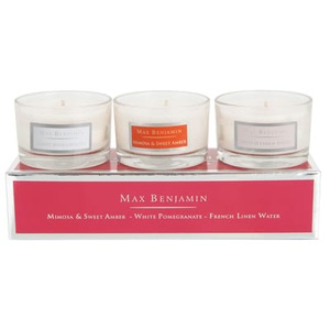 Max Benjamin, Parfumierte Kerze glas rosa - Max Benjamin rosa en glas, Parfumierte Kerze glas rosa Blumendüfte / 3er-Set - 80 gr - Max Benjamin rosa en glas