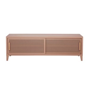 Tolix, B2 Bas Perforé TV Möbel / 160 x H 51 cm - Griffe aus Eiche - Tolix rosa en metall, TV Möbel B2 Bas Perforé metall rosa / 160 x H 51 cm - Griffe aus Eiche - Tolix rosa en metall