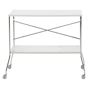 KARTELL, KARTELL - Servierwagen FLIP - Kunststoff - E / weissglänzend - 80/40/71 cm, Ablage Flip plastikmaterial weiß - Kartell weiß en plastikmaterial