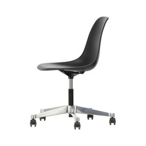 Vitra, PSCC - Eames Plastic Side Chair Stuhl mit Rollen / (1950) - Vitra schwarz en plastikmaterial, Stuhl mit Rollen PSCC - Eames Plastic Side Chair plastikmaterial schwarz / (1950) - Vitra schwarz en plastikmaterial