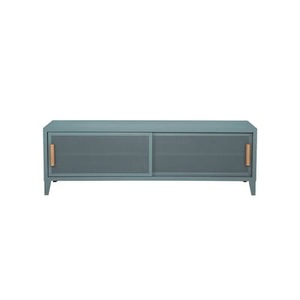 Tolix, B2 Bas Perforé TV Möbel / 120 x H 51 cm - Griffe aus Eiche - Tolix grün en metall, TV Möbel B2 Bas Perforé metall grün / 120 x H 51 cm - Griffe aus Eiche - Tolix grün en metall