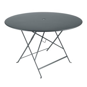 Fermob, Bistro Klapptisch / Ø 117 cm - 6/8 personnes - Trou parasol - Fermob grau en metall, Klapptisch Bistro metall grau / Ø 117 cm - 6/8 Personen - Sonnenschirmloch - Fermob grau en metall