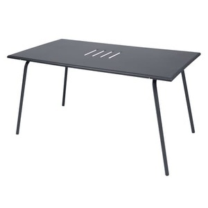 Fermob, Monceau rechteckiger Tisch / 146 x 80 cm - für 6 Personen - Fermob grau/schwarz en metall, rechteckiger Tisch Monceau metall grau schwarz / 146 x 80 cm - für 6 Personen - Fermob schwarz en metall