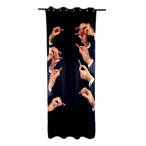 Seletti, Toiletpaper - Lipsticks Black Vorhang / 140 x 280 cm - Polyester - Seletti schwarz en textil, Vorhang Toiletpaper - Lipsticks Black textil schwarz / 140 x 280 cm - Polyester - Seletti schwarz en textil