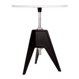 Tom Dixon, Screw Höhenverstellbarer Tisch Tischplatte höhenverstellbar - Tom Dixon weiß/schwarz en metall/stein, Höhenverstellbarer Tisch Screw stein weiß schwarz Tischplatte höhenverstellbar - Tom Dixon schwarz en stein