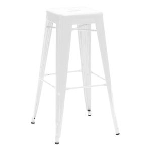 Tolix, Barhocker H metall weiß lackierter Stahl - H 75 cm - Tolix weiß en metall, Stapelbarer Barhocker H Indoor metall weiß lackierter Stahl - H 75 cm - Tolix weiß en metall