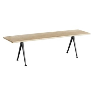 Hay, Pyramid 12 Bank / L 190 cm - Neuauflage des Originals von 1959 - Hay schwarz/holz natur en metall/holz, Bank Pyramid 12 metall schwarz holz natur / L 190 cm - Neuauflage des Originals von 1959 - Hay holz natur en holz