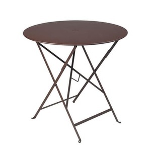 Fermob, Bistro Klapptisch Ø 77cm - Klapptisch - Mit Loch für Sonnenschirm - Fermob braun en metall, Klapptisch Bistro metall braun Ø 77cm - Klapptisch - Mit Loch für Sonnenschirm - Fermob braun en metall