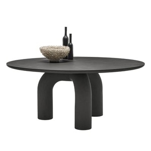 Mogg, Runder Tisch Elephante holz stein beige / Ø 160 cm - Mogg beige en holz, Runder Tisch Elephante stein schwarz / Ø 160 cm - Mogg schwarz en stein