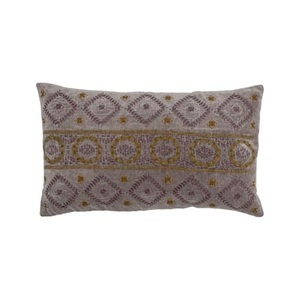 Bloomingville, Felixia Kissen / Gestickte Muster - 60 x 35 cm - Bloomingville violett en textil, Kissen Felixia textil violett / Gestickte Muster - 60 x 35 cm - Bloomingville violett en textil