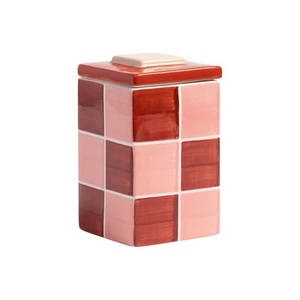 & klevering, Carré Large Schachtel / 9 x 9 x H 15 cm - Steinzeug - & klevering rosa en keramik, Schachtel Carré Large keramik rosa rot / 9 x 9 x H 15 cm - Steinzeug - & klevering rot en keramik