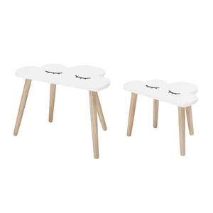 Bloomingville, Nuage Satz-Tische / 2er-Set - Bloomingville weiß/holz natur en holz, Satz-Tische Nuage weiß holz natur / 2er-Set - Bloomingville holz natur en holz